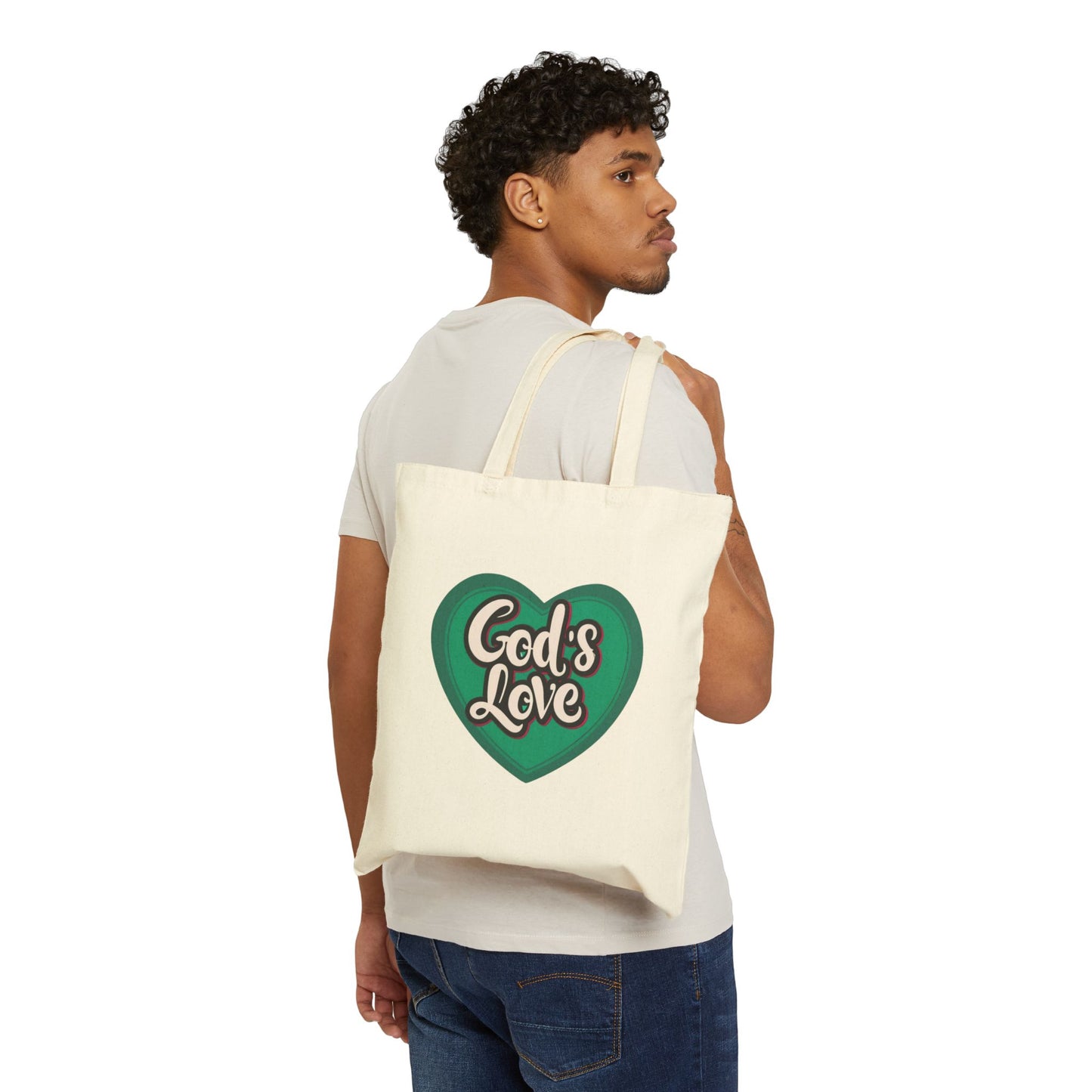 God's Love Reusable Christian Cotton Tote Bag Religious Gift Christian Gift Bag