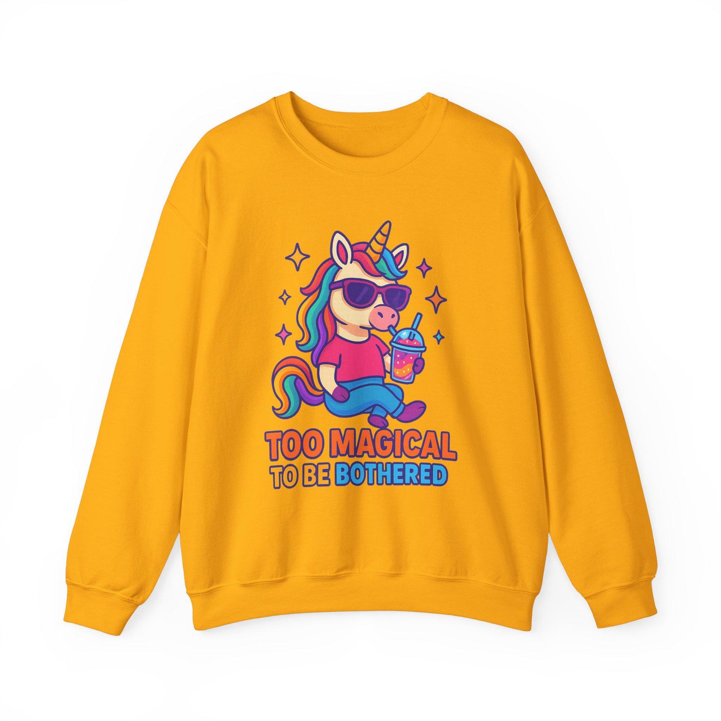 Too Magical to Be Bothered Unicorn Sweatshirt, Cozy Crewneck, Fun Gift for Unicorn Lovers, Cute Lounge Wear, Perfect gifts