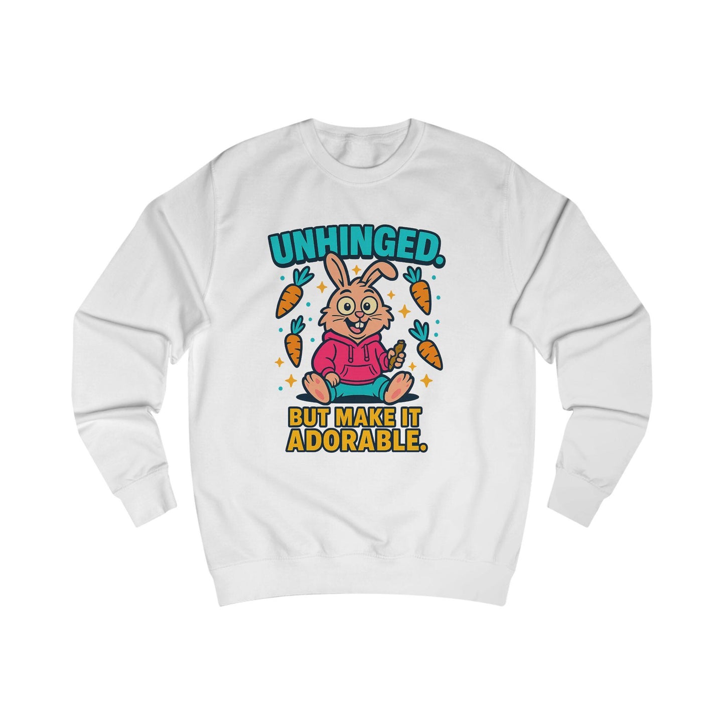 Unisex Adorable Bunny Sweatshirt, Funny Gift for Teens, Cute Spring Apparel, Rabbit Lover Cozy Sweater, Holiday Cheer