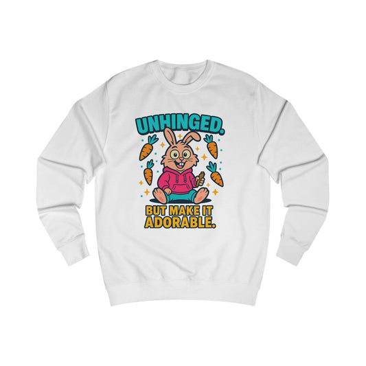Unisex Adorable Bunny Sweatshirt, Funny Gift for Teens, Cute Spring Apparel, Rabbit Lover Cozy Sweater, Holiday Cheer