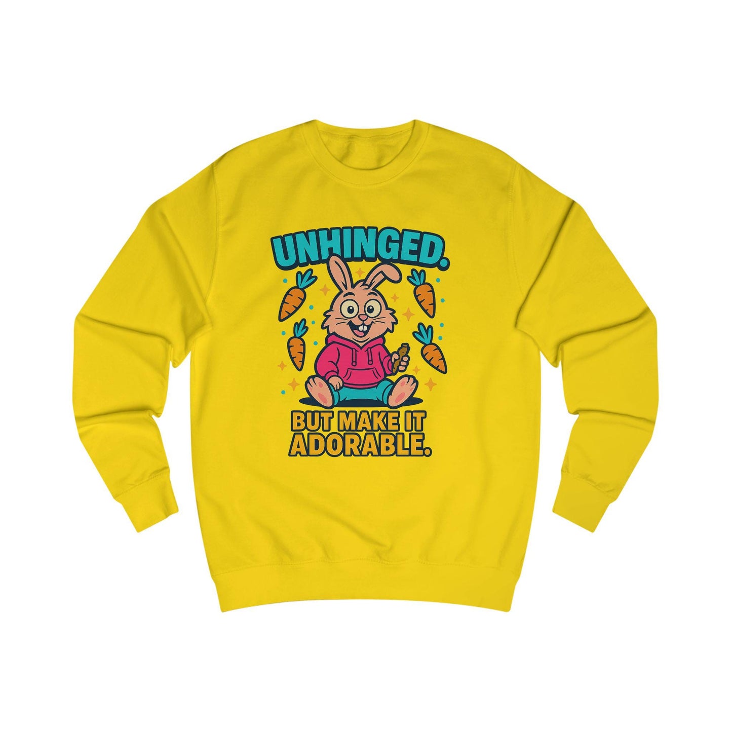 Unisex Adorable Bunny Sweatshirt, Funny Gift for Teens, Cute Spring Apparel, Rabbit Lover Cozy Sweater, Holiday Cheer