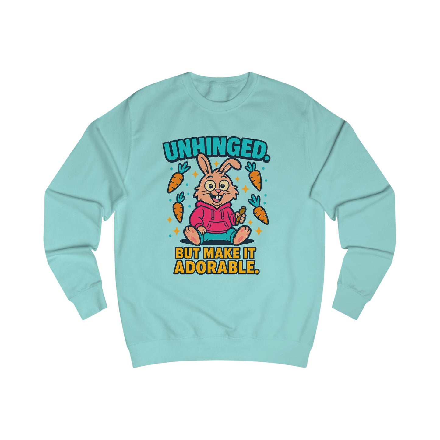 Unisex Adorable Bunny Sweatshirt, Funny Gift for Teens, Cute Spring Apparel, Rabbit Lover Cozy Sweater, Holiday Cheer
