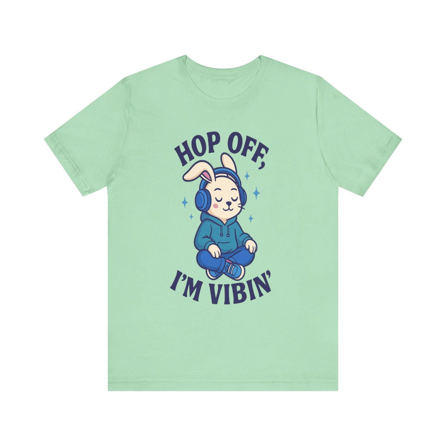 Chill Graphic Tee, Fun Bunny Shirt, Music Lover's Apparel, Holiday Gift, Cute Cartoon Tee, Casual Stylish Top