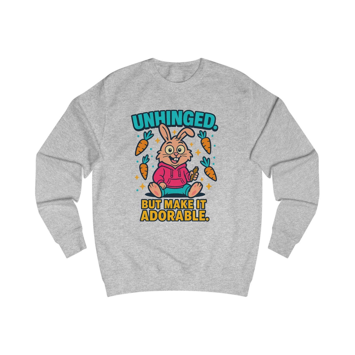 Unisex Adorable Bunny Sweatshirt, Funny Gift for Teens, Cute Spring Apparel, Rabbit Lover Cozy Sweater, Holiday Cheer